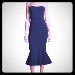 Navy strapless dress cinq a sept